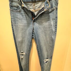 Women's Light Blue Distressed Jeans
